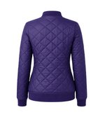 Diamond-Quilted Snap-Button Goose Down Jacket – Purple | B2B Low MOQ