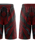 Custom Maroon, Black & Charcoal Gray Basketball Sublimated Shorts
