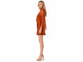 Wholesale Orange Satin Short Prom Dress, Custom Draped Mini Formal Dress Manufacturer for Private Label Boutique Brands