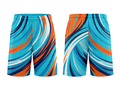 Custom Aqua, Orange, Navy & White Basketball Sublimated Shorts