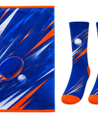 Custom ping pong Towel and Socks Set – Blue Orange Ping Pong Accessories for Wholesale Buyers