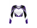 Custom Cheer-leading Jersey Purple & Black Performance Top, Wholesale Bulk, Low MOQ