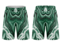 Custom Emerald Green, White, Black & Sage Basketball Sublimated Shorts