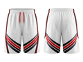 Custom White Red Stripe Sublimated Basketball Shorts | Wholesale Basketball Shorts Manufacturer