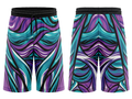 Custom Purple Teal Wave Sublimated Basketball Shorts | Wholesale Basketball Shorts Manufacturer