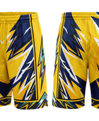 Custom Yellow, Navy Blue, White & Black Basketball Sublimated Shorts