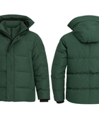 Hooded Snap-Front Goose Down Puffer Jacket – Forest Green | B2B Low MOQ
