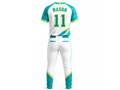 Custom White Teal Lime Baseball Uniform | Wholesale Team Jersey and Pants Set for Bulk Orders