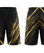 Custom Black & Gold Basketball Sublimated Shorts
