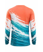 Custom Fishing UPF 50+ Long Sleeve Shirt | Wholesale Sun Protection Fishing Shirt | Coral Teal Mahi-Mahi | Apparels Bridge
