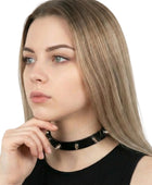Women’s Black Spiked Leather Choker Wholesale | Custom Punk Gothic Collar Manufacturer