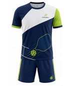Custom Men's Pickleball Polo and Shorts Set | Wholesale Pickleball Team Uniform | Navy White Lime Green | Apparels Bridge
