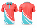 Custom Tennis Jersey – Coral & Aqua Performance Polo, Wholesale Bulk, Low MOQ, Team Uniform