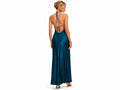Wholesale Teal Satin One-Shoulder Prom Dress | Custom Open Back Formal Gown Manufacturer for Boutiques