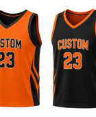 Custom Orange Black Basketball Reversible Jersey | Wholesale Team Uniform for Bulk Orders