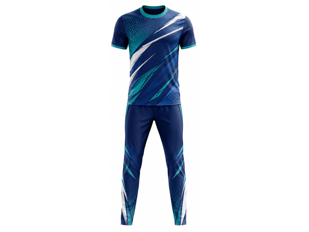 Padel Uniform Blue & Teal Custom Team Jersey & Pants Wholesal Low MOQ front design preview
