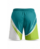 Teal, White & Lime Teqball Shorts – Bulk Team Shorts, Low MOQ, Wholesale Performance Sportswear