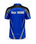 Training Lifestyle Jersey Royal Blue Black Silver – Custom Name – Team Training Apparel – Men & Women – Wholesale Bulk