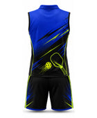 Custom Pickleball Jersey and Shorts Set | Wholesale Pickleball Team Uniform | Blue Black Lime Green | Apparels Bridge
