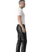 Elephant Metallic Black Faux Leather Wide Leg Jeans Wholesale | Custom Private Label Pants Manufacturer