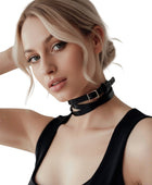 Women’s Black Leather Double Wrap Choker Wholesale | Custom Minimal Leather Necklace Manufacturer