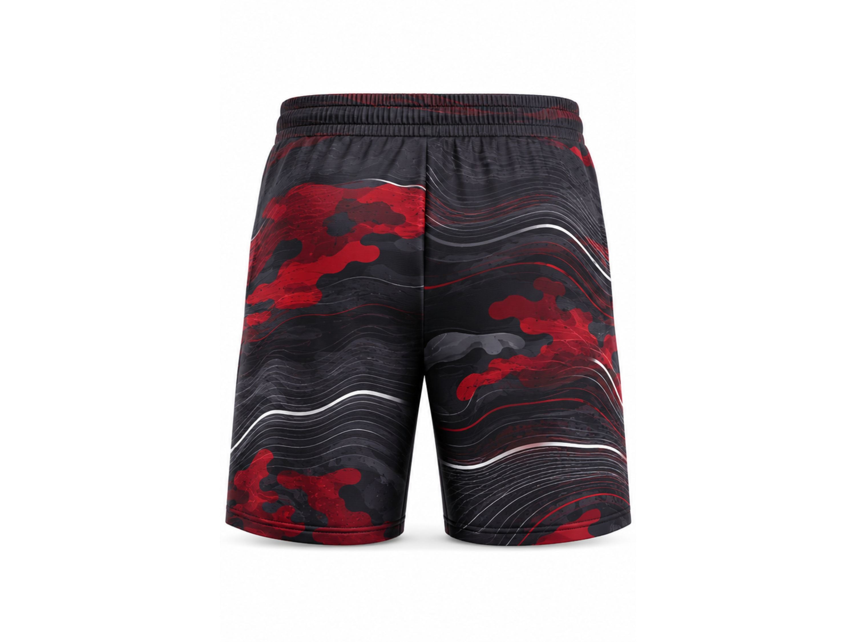 Black, Red & Gray Disc Golf Shorts – Custom Team Sportswear, Wholesale Bulk, Low MOQ