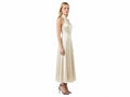 Wholesale Ivory Satin A-Line Prom Dress | Custom Sleeveless Formal Gown Manufacturer for Boutiques