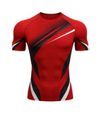 Custom Red Chase Tag Compression Shirt – Sublimated Short-Sleeve Gym Training Wear