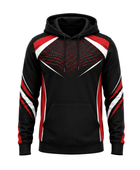 Custom Bowling Tournament Hoodie – Black Red White Sublimated Team Apparel