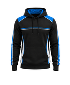 Custom Bowling Fan Hoodie – Black Blue White Sublimated Lifestyle Team Apparel