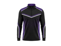 Custom Bowling Quarter-Zip Team Top – Black Purple White Sublimated Warm-Up