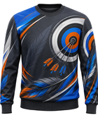 Custom Archery Crewneck Sweatshirt – Blue Black Sublimated Teamwear for Clubs and Wholesale Buyers