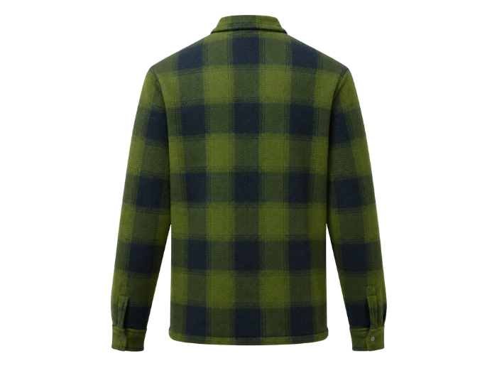 Sherpa Lined Work Shacket B2B Low MOQ Warm Zip Front Layer Green & Navy Workwear