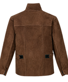 Leather Welding Jacket - Brown | B2B Low MOQ Custom Workwear Manufacturer