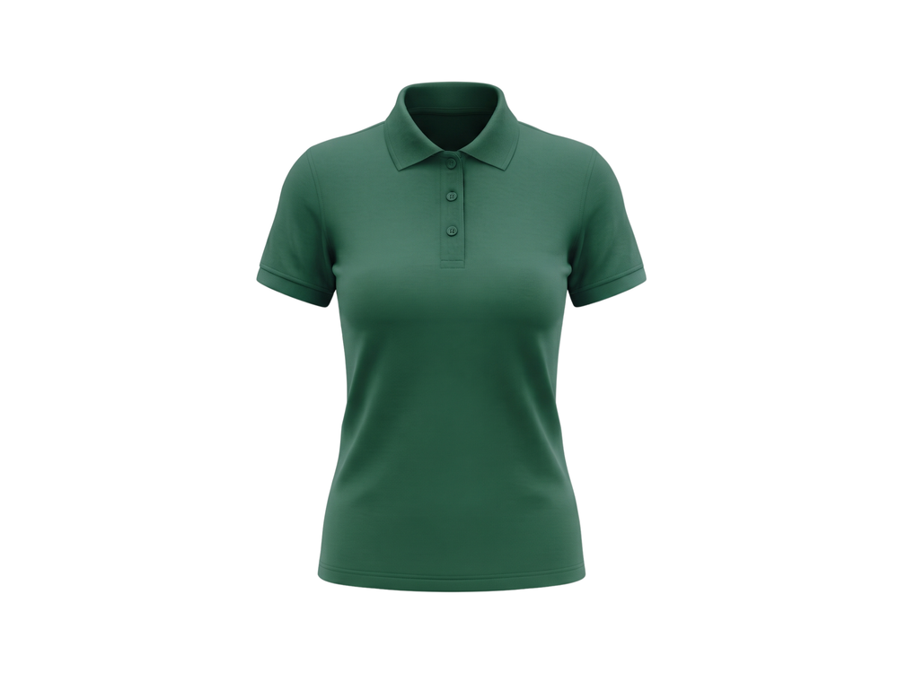 B2B Women’s Green School Polo Shirt Low MOQ School Uniform Manufacturer front design preview