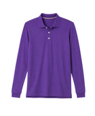 School Uniform Long Sleeve Polo Shirt Purple B2B School Uniform Manufacturer