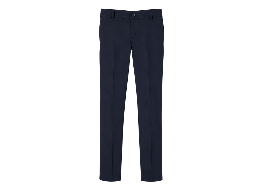 Girls Navy Blue Slim Fit School Uniform Pants B2B School Uniform Manufacturer front design preview