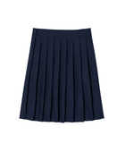 B2B Knee-Length Pleated School Uniform Skirt Navy