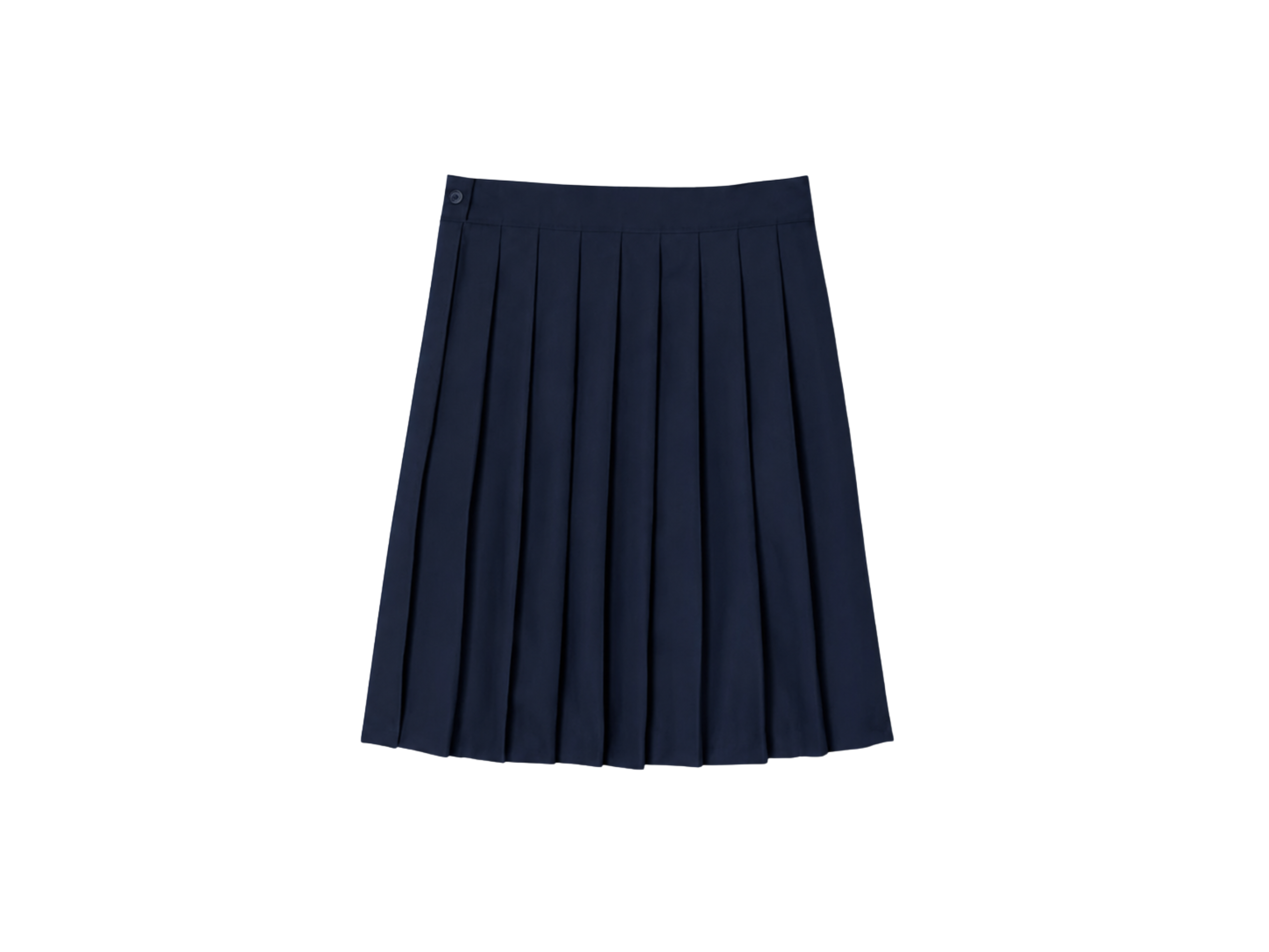 B2B Knee-Length Pleated School Uniform Skirt Navy