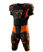 Black and orange football uniform with number 07 on a white background