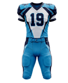 Wholesale Teal Blue American Football Uniform Set – Polyester Jersey & Pants