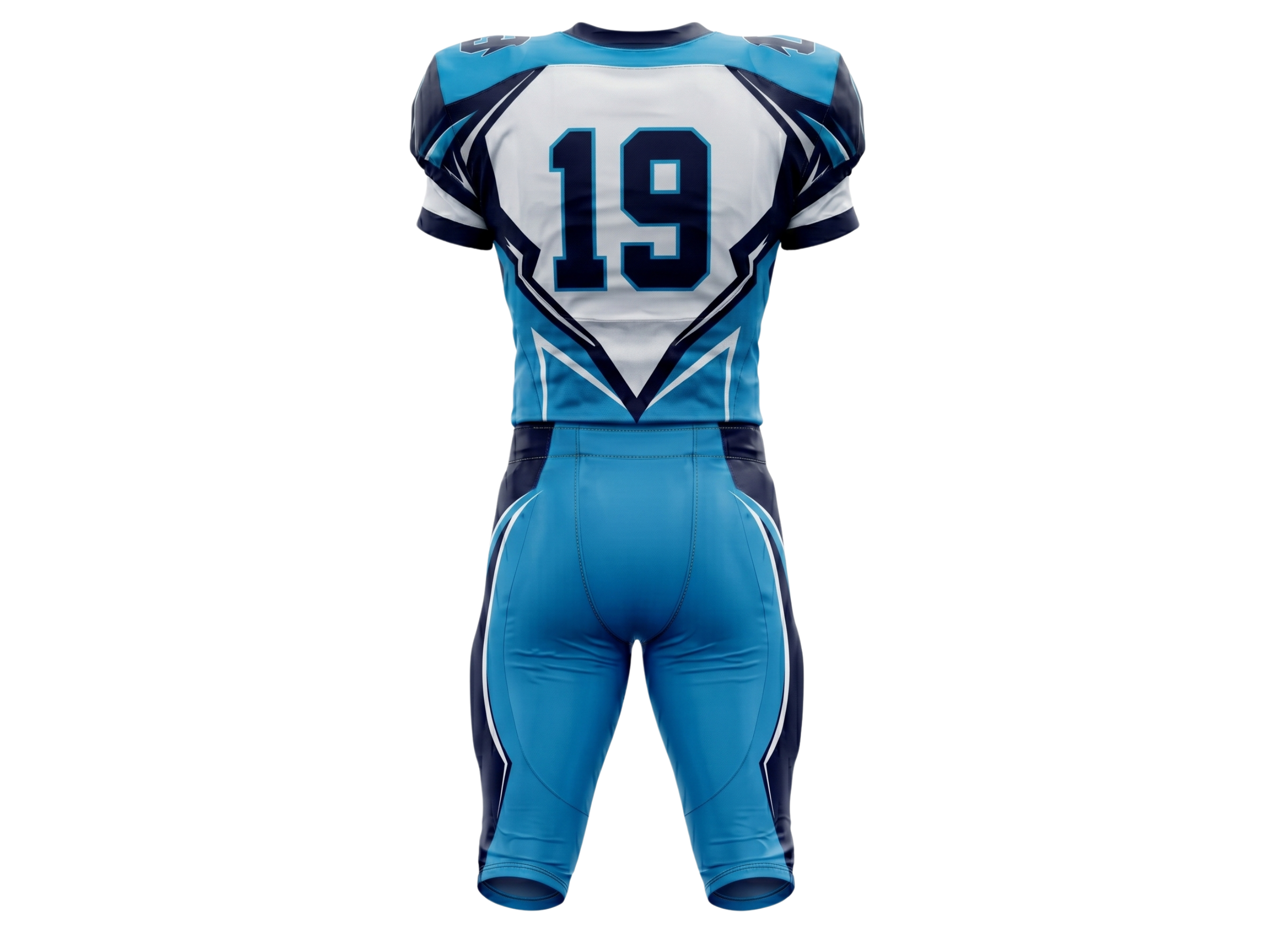Wholesale Teal Blue American Football Uniform Set – Polyester Jersey & Pants