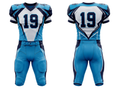 Wholesale Teal Blue American Football Uniform Set – Polyester Jersey & Pants