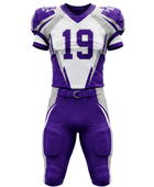 Wholesale Purple and White American Football Uniform Set – Polyester Jersey & Pants