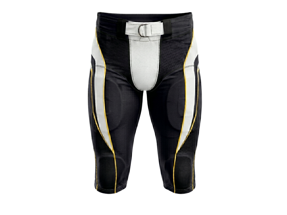 Custom Black & White American Football Shorts Wholesale Teamwear front design preview