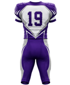 Wholesale Purple and White American Football Uniform Set – Polyester Jersey & Pants