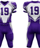 Wholesale Purple and White American Football Uniform Set – Polyester Jersey & Pants