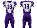 Wholesale Purple and White American Football Uniform Set – Polyester Jersey & Pants
