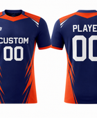 Custom Navy Orange Rugby Practice Shirt | Wholesale Team Training Jersey for Bulk Orders