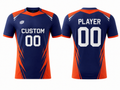 Custom Navy Orange Rugby Practice Shirt | Wholesale Team Training Jersey for Bulk Orders